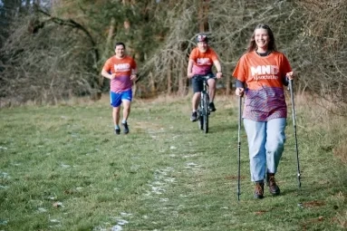 People fundraising enjoying time in the park